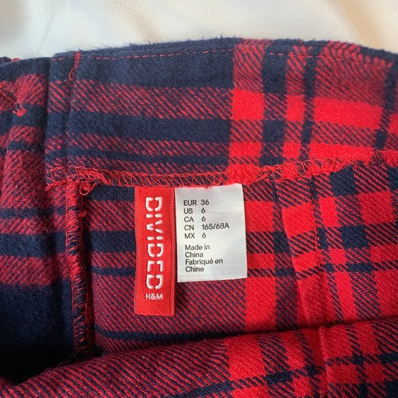 H&M Plaid Mini-Skirt Size US 6 - Picture 2 of 3